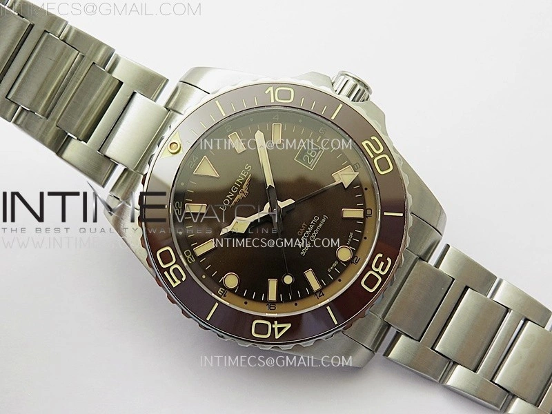 Hydroconquest L3.790.4 43mm SS Brown Ceramic Bezel ETC 1:1 Best Edition Brown Dial on SS Bracelet A2836